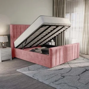 Prague Wingback Divan Bed - Pink Plush Velvet
