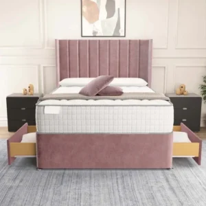 Cambridge Upholstered Ottoman Bed - Pink Coniston