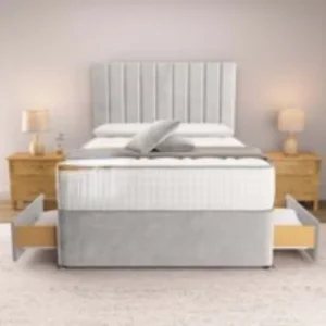 Prague Divan Bed - Silver Plush Velvet