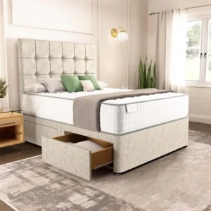 Oslo Divan Bed - Cream Chenille